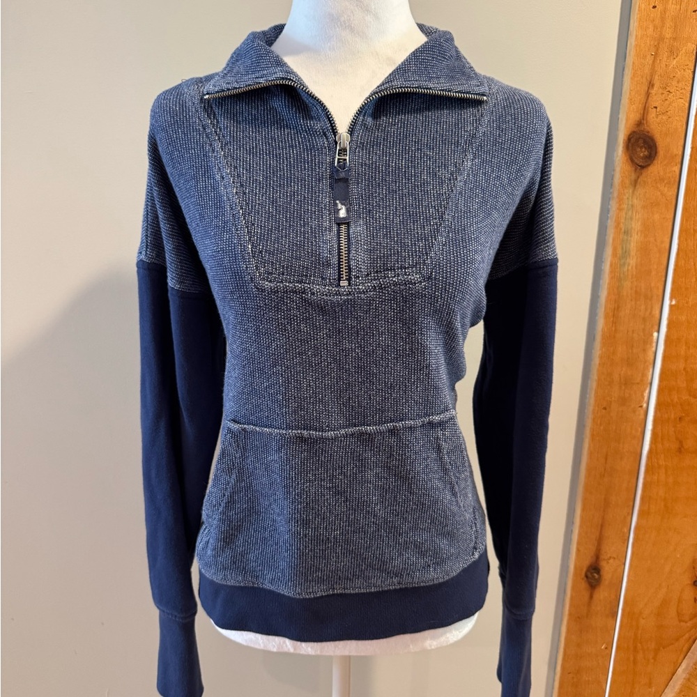 Vineyard Vines Bay Blue Women’s Quarter-Zip Terry Pullover Sweater